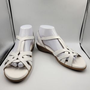 Naturalizer Nella White Leather Wedge Sandal Sz 8.5 NWOT